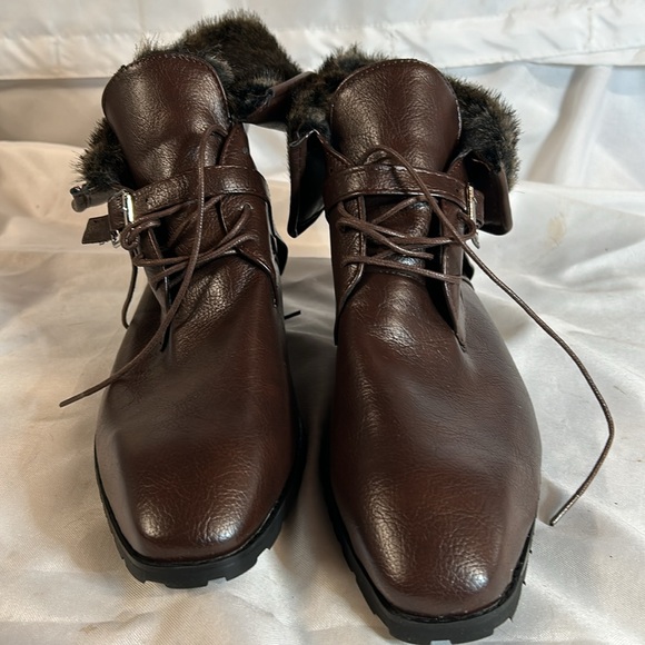Men Ankle Lace/Buckle Boots. Size 13. Brown. NWT main image 11